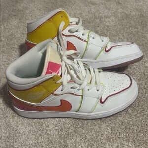 Jordan Women's Shoes White Yellow Orange